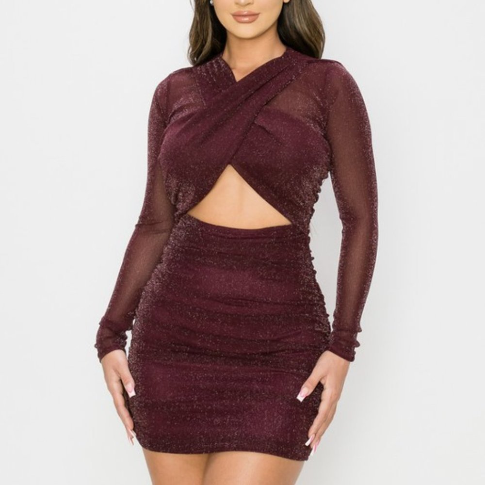 METALLIC CUTOUT DRESS - Picture 2 of 3